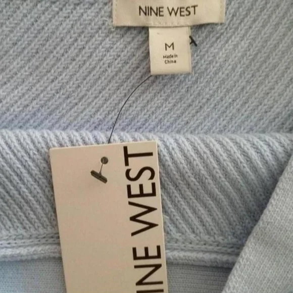 NWT Nine West Light Blue One Shoulder Sexy Sweater Christmas Holiday Gift Y2K - Picture 2 of 8